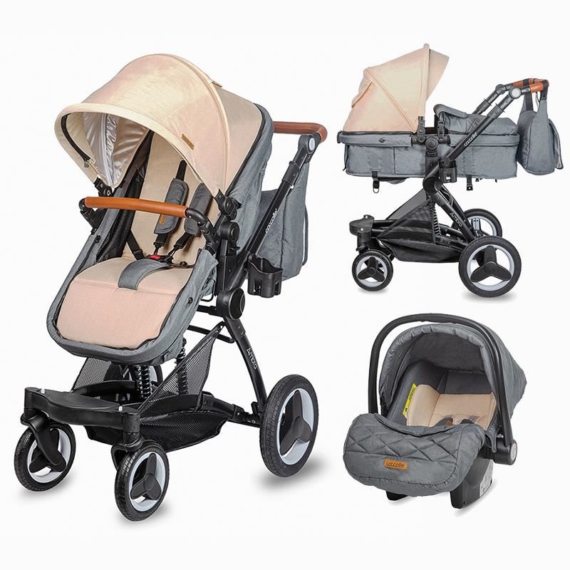 Carucior transformabil 3in1 Coccolle Ambra Safari Beige 2021