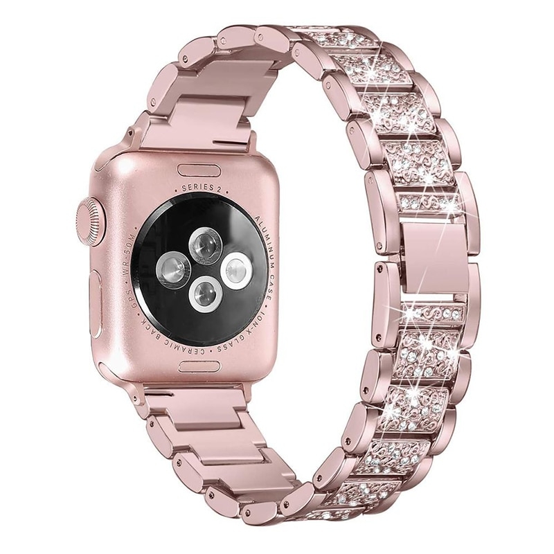 Curea metalica pentru Apple Watch Loomax, bratara compatibila cu Apple Watch 6/5/4/3/2/1, 38 / 40 mm rose gold, 33-3325