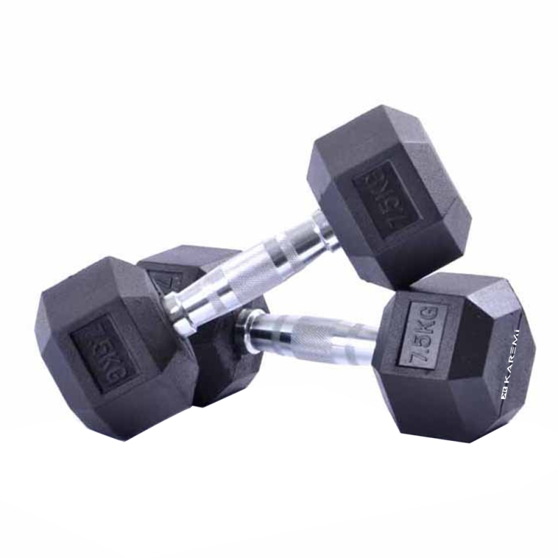 Set 2 gantere Karemi de 7.5 kg, dumbbell, hexagon