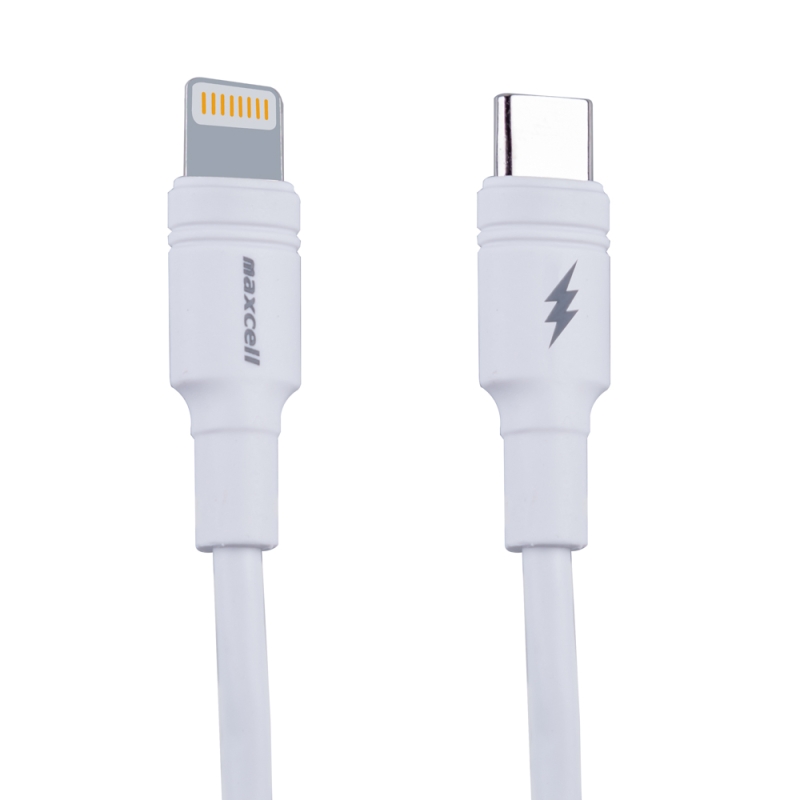 Cablu de date rapid USB-C Lightning Maxcell 5A Alb